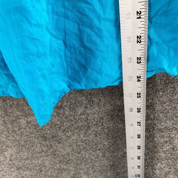 Sigrid Olsen Shirt Women L Large Blue Button Up Collared Long Sleeve Cotton - Picture 8 of 9